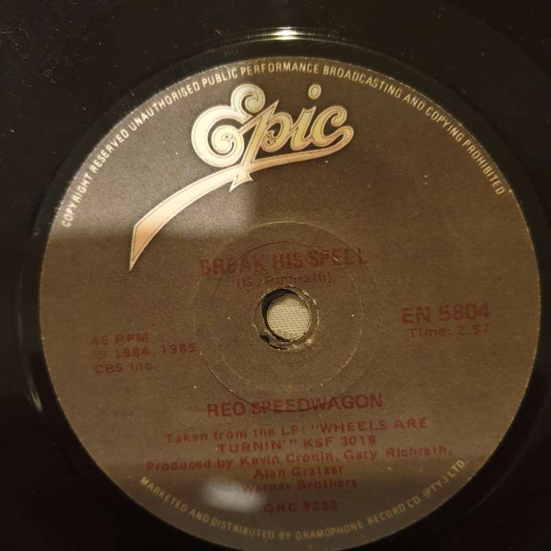 REO Speedwagon  Can't Fight This Feeling - Vinyl 7" Record - Very-Good- Quality (VG-)