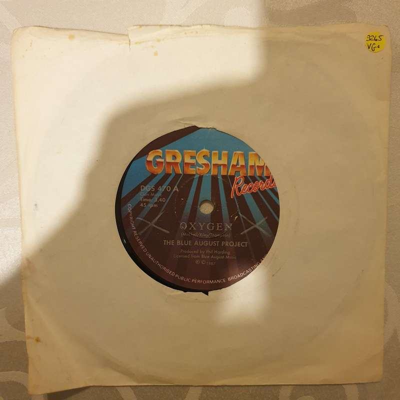The Blue August Project  Oxygen  - Vinyl 7" Record - Very-Good+ Quality (VG+)