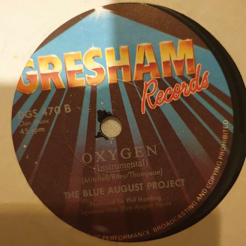 The Blue August Project  Oxygen  - Vinyl 7" Record - Very-Good+ Quality (VG+)