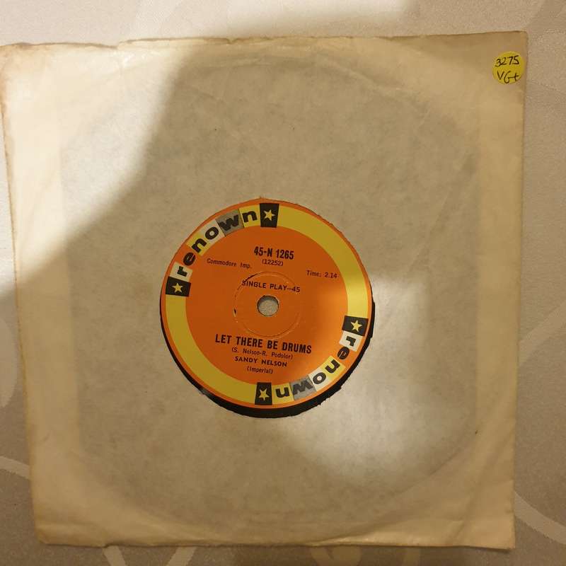 Sandy Nelson  Let There Be Drums  - Vinyl 7" Record - Very-Good+ Quality (VG+)