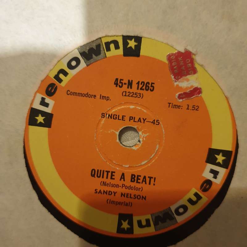 Sandy Nelson  Let There Be Drums  - Vinyl 7" Record - Very-Good+ Quality (VG+)