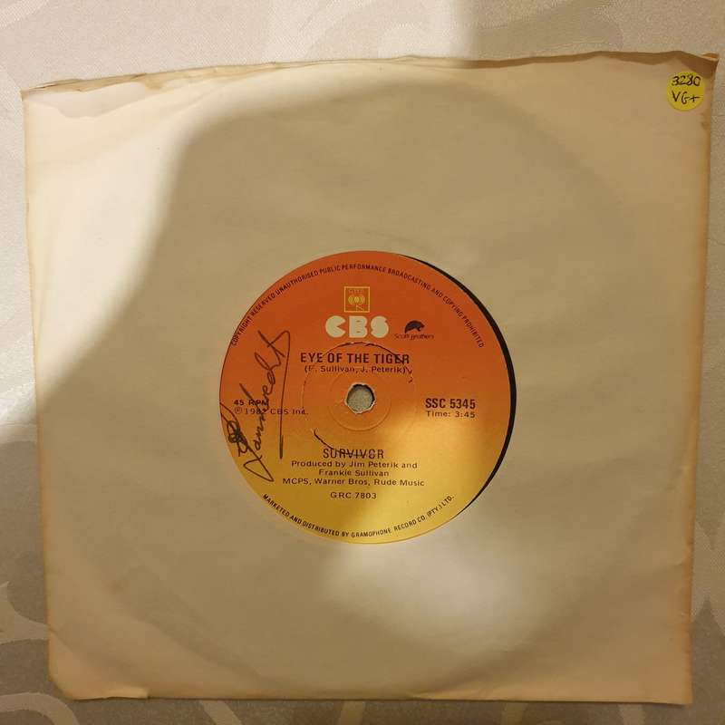 Survivor  Eye Of The Tiger  - Vinyl 7" Record - Very-Good+ Quality (VG+)