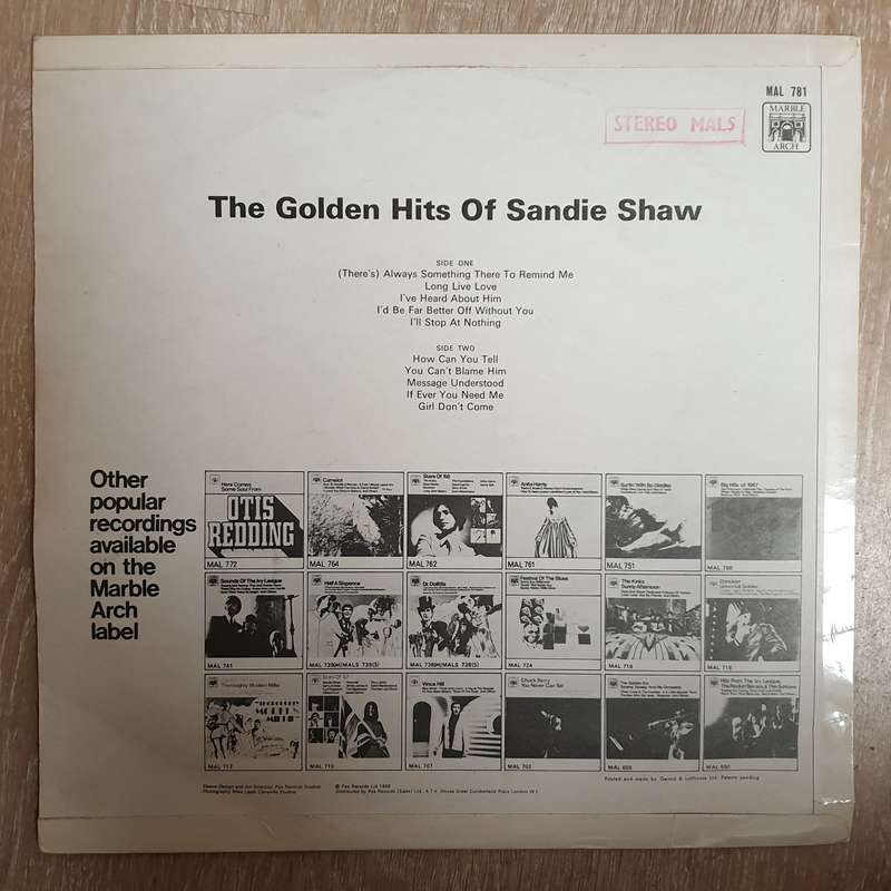 Sandie Shaw  The Golden Hits Of Sandie Shaw - Vinyl LP Record  - Very-Good+ Quality (VG+)