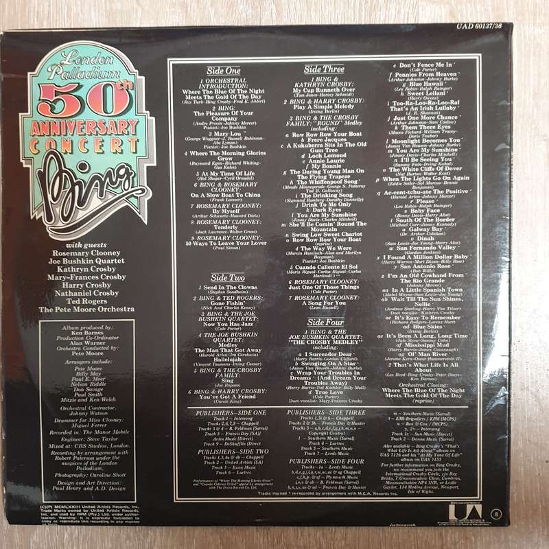 Bing Crosby Live At The London Palladium  Double Vinyl LP Record - Very-Good+ Quality (VG+)