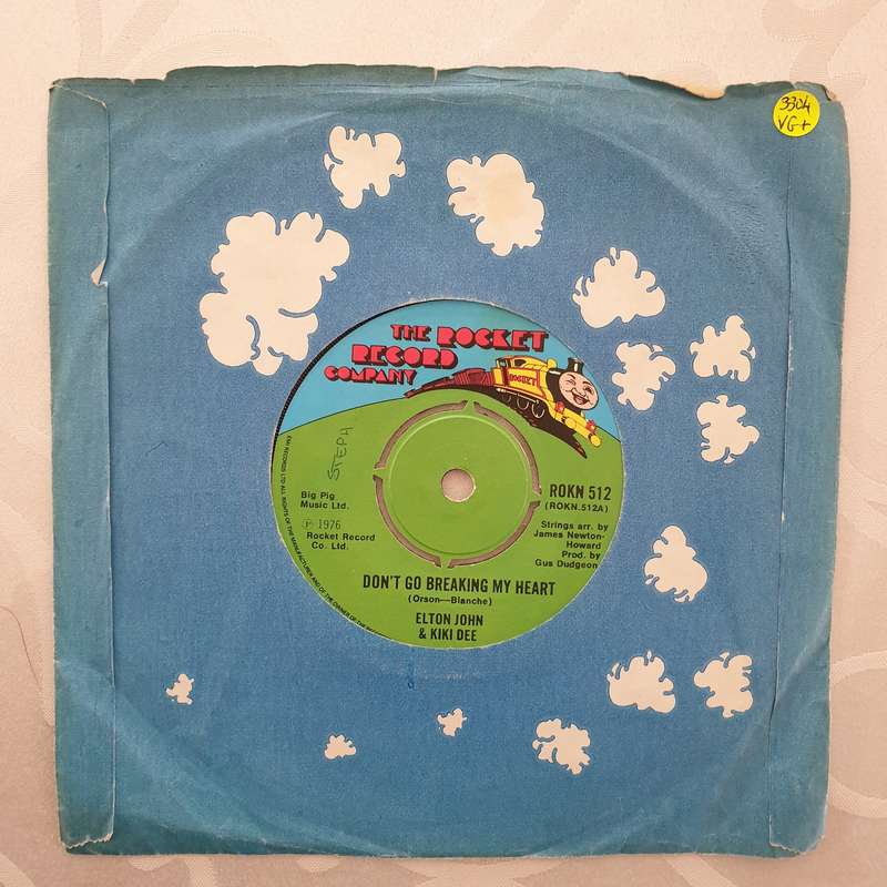 Elton John & Kiki Dee  Don't Go Breaking My Heart - Vinyl 7" Record - Very-Good+ Quality (VG+)