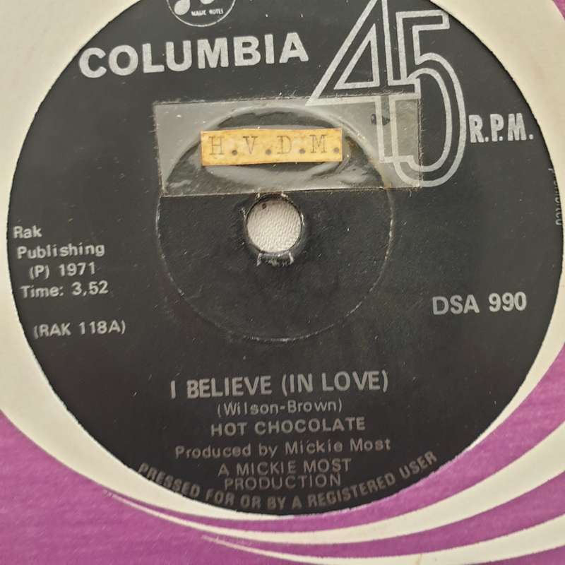 Hot Chocolate  I Believe (In Love) / Caveman Billy - Vinyl 7" Record - Very-Good+ Quality (...