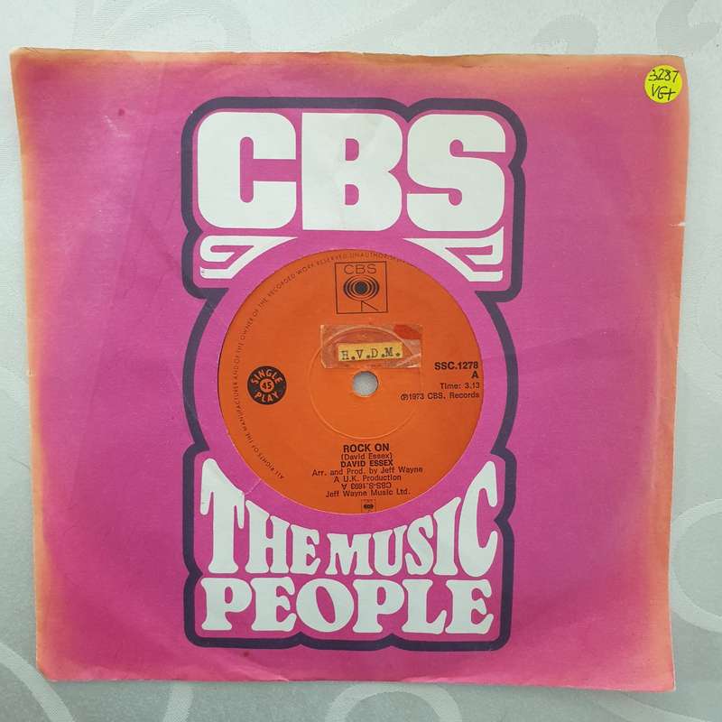 David Essex - Rock On - Vinyl 7" Record - Very-Good+ Quality (VG+)