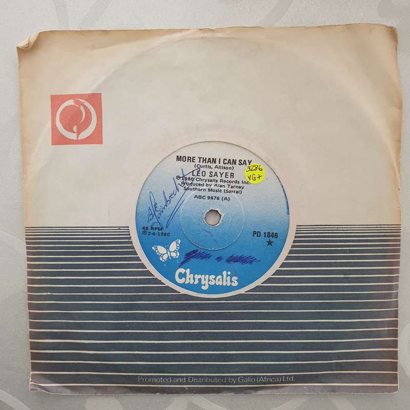 Leo Sayer  More Than I Can Say - Vinyl 7" Record - Very-Good+ Quality (VG+)