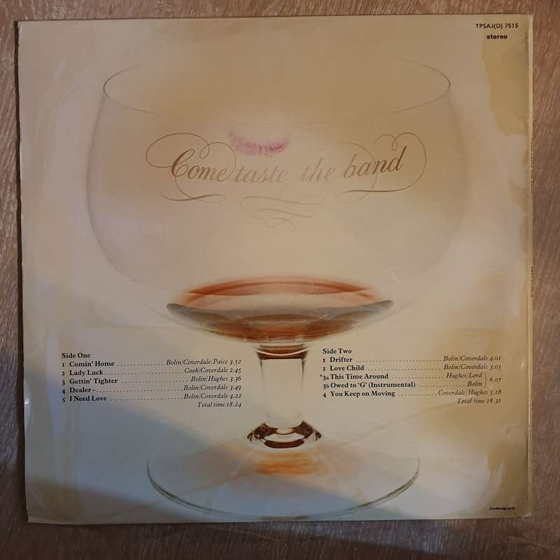 Deep Purple  Come Taste The Band  - Vinyl LP Record - Very-Good+ Quality (VG+)