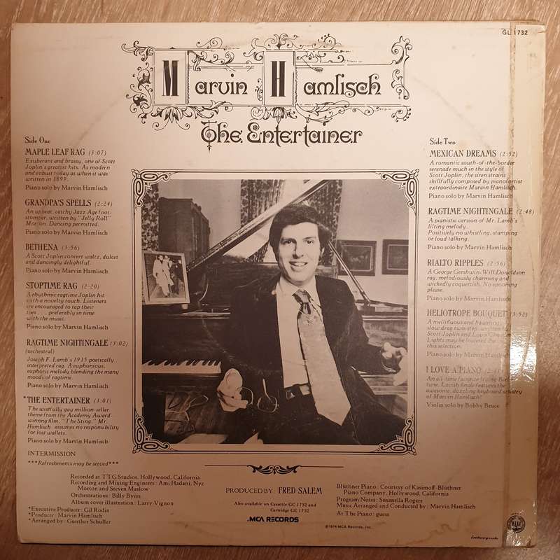 Marvin Hamlisch  The Entertainer - Vinyl LP Record - Very-Good+ Quality (VG+)