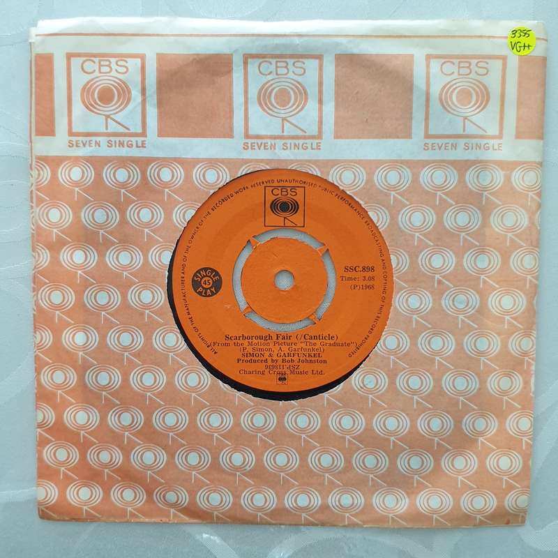 Simon & Garfunkel  Scarborough Fair (/ Canticle) - Vinyl 7" Record - Very-Good+ Quality (VG+)