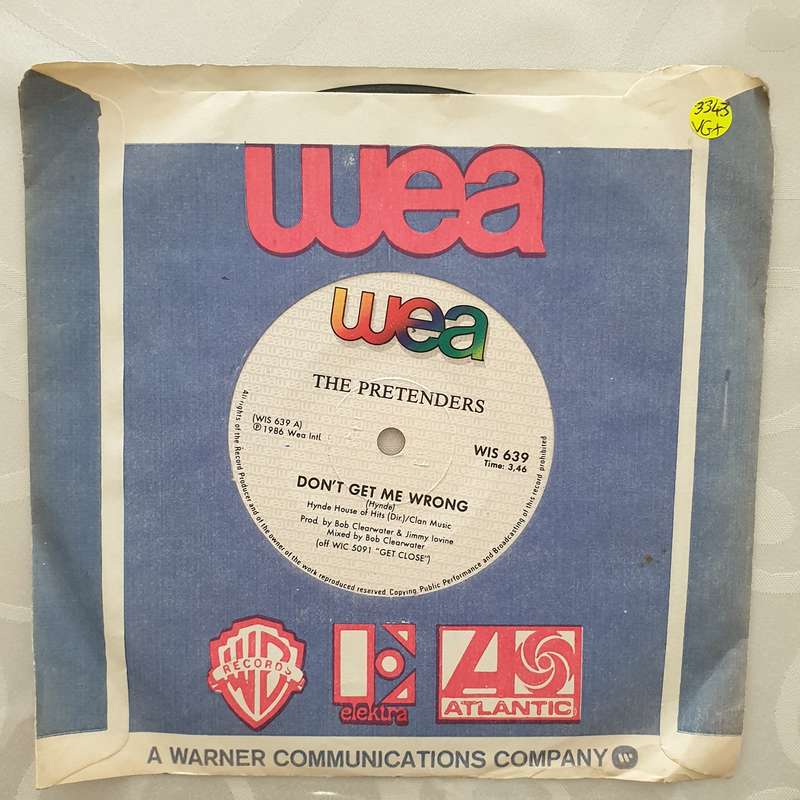 The Pretenders  Don't Get Me Wrong - Vinyl 7" Record - Very-Good+ Quality (VG+)