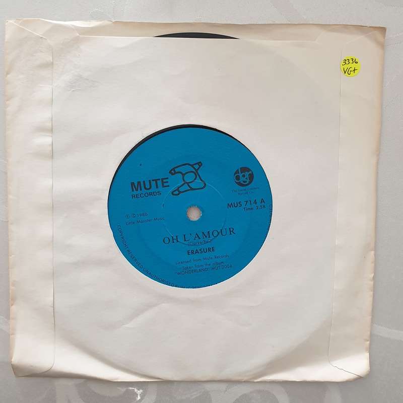 Erasure  Oh L'Amour - Vinyl 7" Record - Very-Good+ Quality (VG+)
