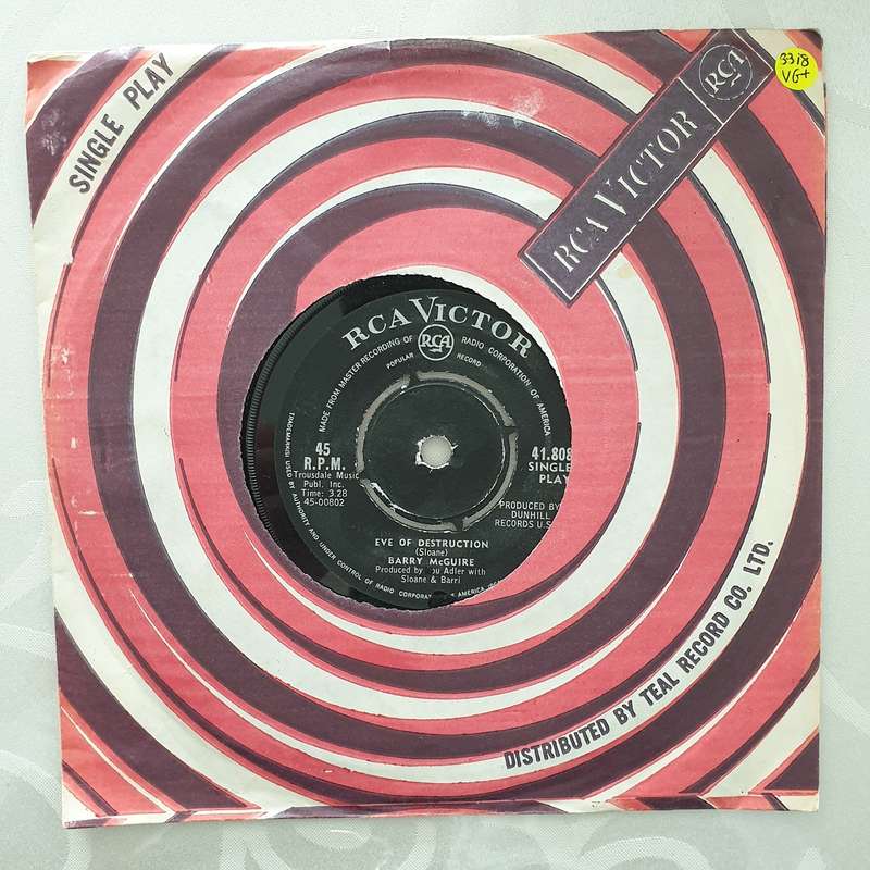 Barry McGuire  Eve Of Destruction - Vinyl 7" Record - Very-Good+ Quality (VG+)