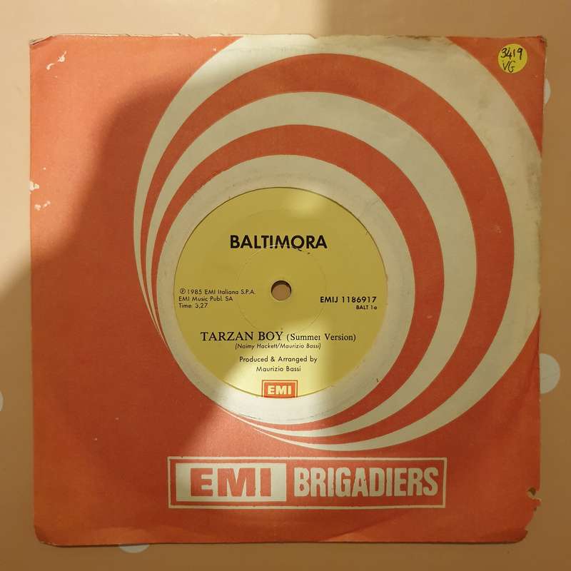 Baltimora  Tarzan Boy - Vinyl 7" Record - Very-Good+ Quality (VG+)