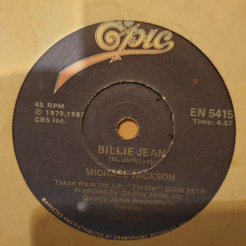 Michael Jackson  Billie Jean - Vinyl 7" Record - Very-Good- Quality (VG-)