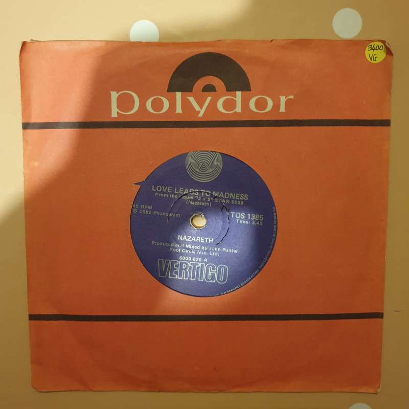 Nazareth  Love Leads To Madness - Vinyl 7" Record - Opened  - Very-Good Quality (VG)