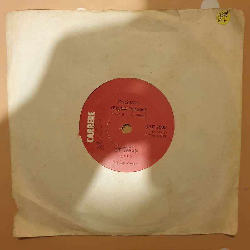 Ottawan  D.I.S.C.O - Vinyl 7" Record - Very-Good+ Quality (VG+)