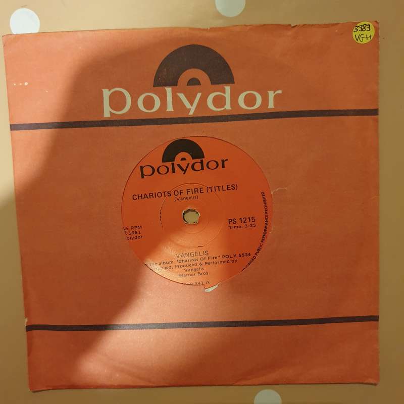 Vangelis  Chariots Of Fire (Titles) - Vinyl 7" Record - Very-Good+ Quality (VG+)