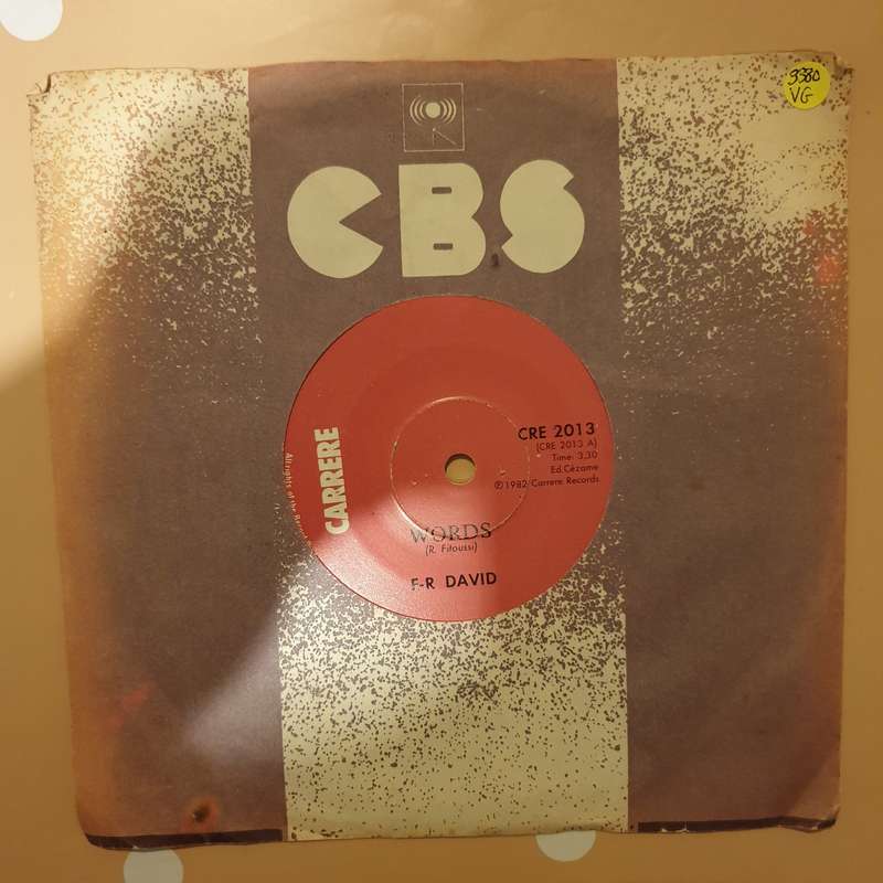 F-R David  Words - Vinyl 7" Record - Opened  - Very-Good Quality (VG)