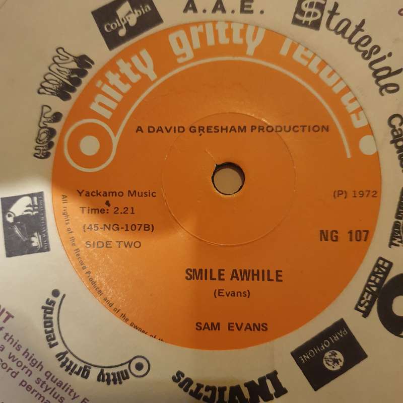 Sam Evans - La La La/ Smile Awhile - Vinyl 7" Record - Very-Good+ Quality (VG+)