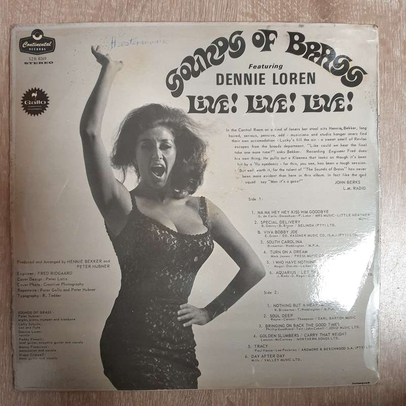 Sounds Of Brass Featuring Dennie Loren  Live! Live! Live! - Vinyl LP Record - Very-Good- Qu...