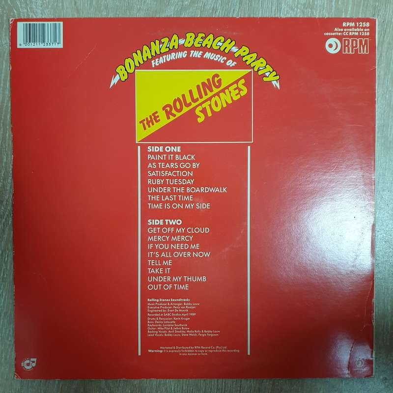 Bonanza Beach Party - Featuring the music of the Rolling Stones - TV4 - Vinyl LP Record - Very-Go...