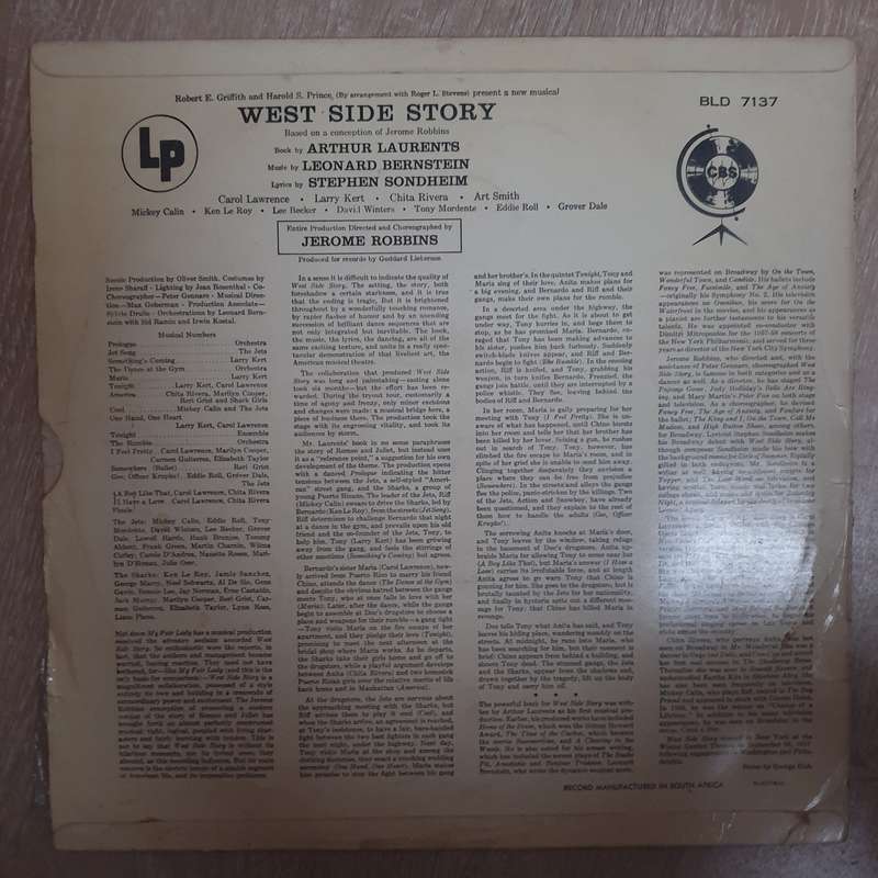 West Side Story - Leonard Bernstein, Jerome Robbins -  Vinyl LP Record - Very-Good Quality (VG)