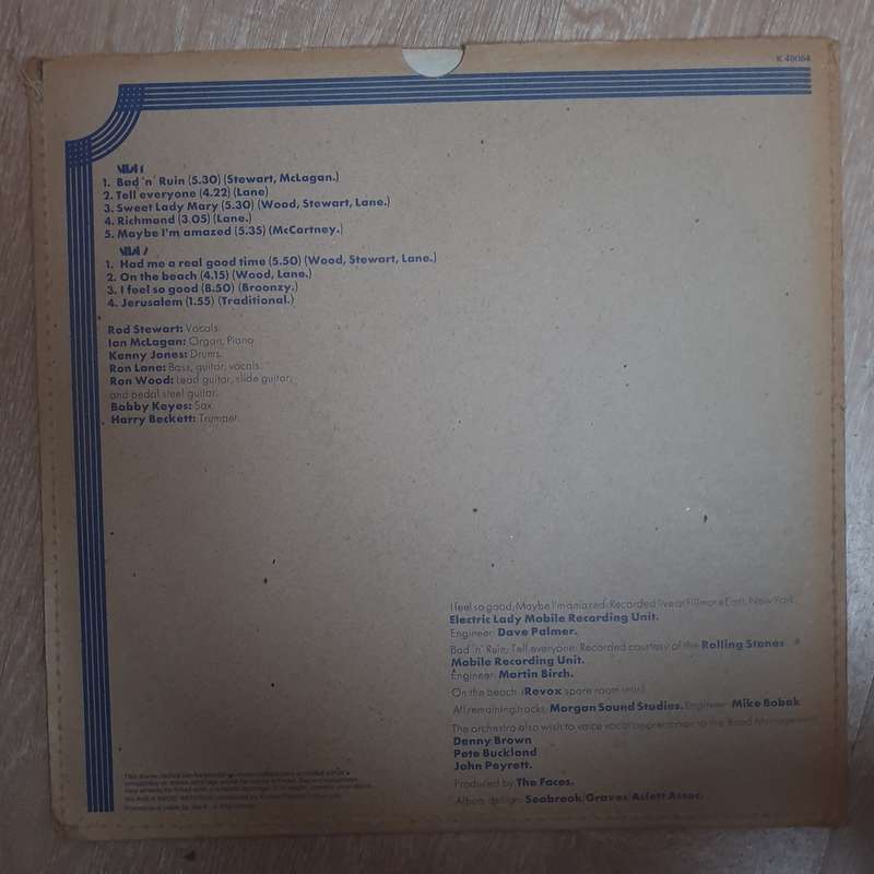 Faces  Long Player  Vinyl LP Record - Very-Good+ Quality (VG+)