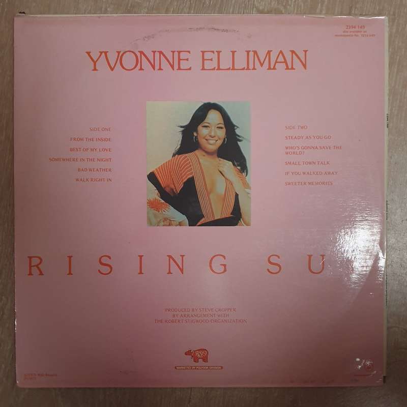 Yvonne Elliman  Rising Sun  Vinyl LP Record - Very-Good+ Quality (VG+)
