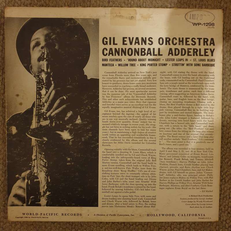 Gil Evans Orchestra Featuring Cannonball Adderley -  Vinyl LP Record - Very-Good+ Quality (VG+)