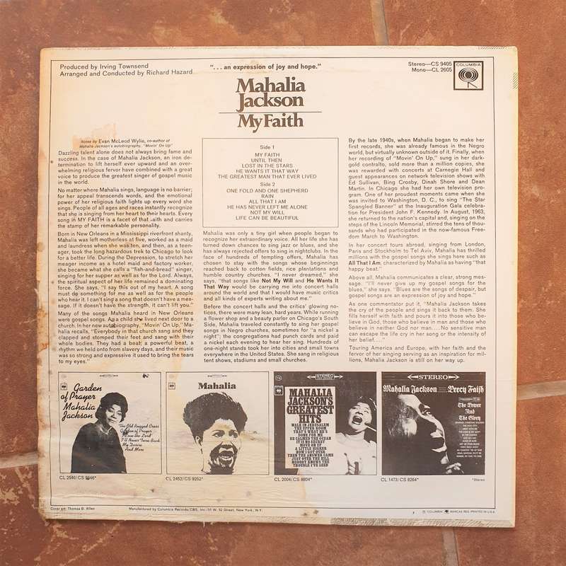 Mahalia Jackson  My Faith - Vinyl LP Record - Very-Good- Quality (VG-)