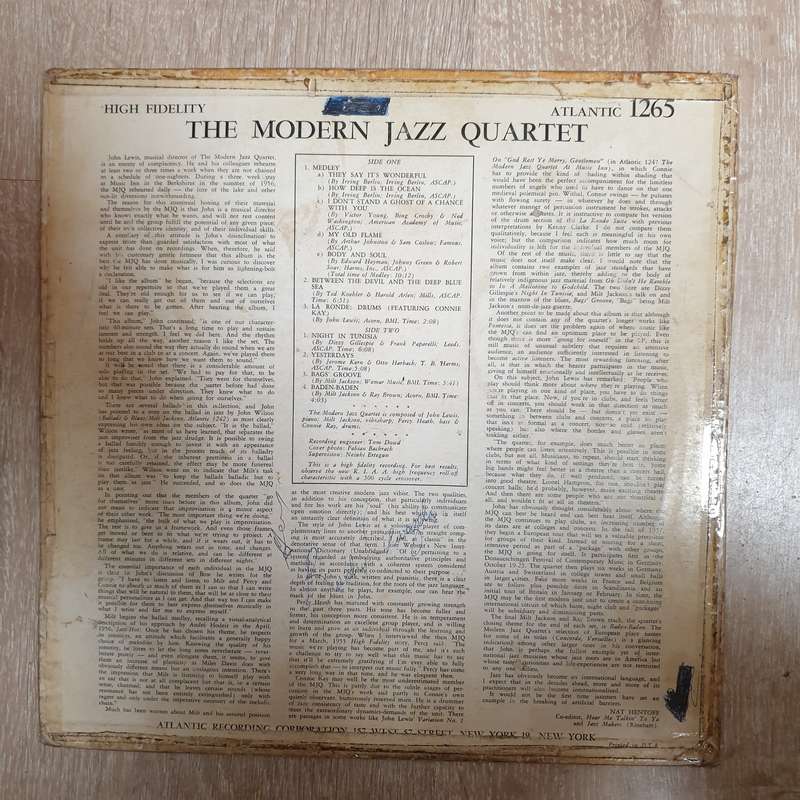The Modern Jazz Quartet  The Modern Jazz Quartet  Vinyl LP Record - Opened  - Fair/Go...