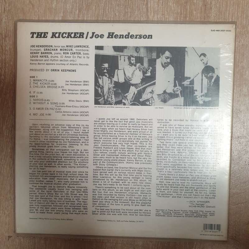 Joe Henderson Sextet  The Kicker - Vinyl LP Record - Very-Good+ Quality (VG+)