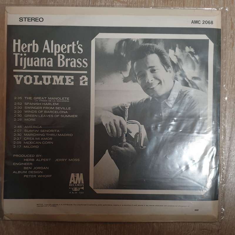 Herb Alpert & The Tijuana Brass  Volume 2 - Vinyl LP Record - Very-Good+ Quality (VG+)