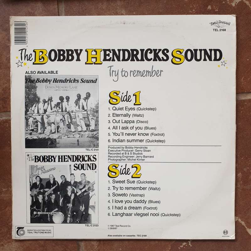 The Bobby Hendricks Sound  Try To Remember  Vinyl LP Record - Very-Good+ Quality (VG+)