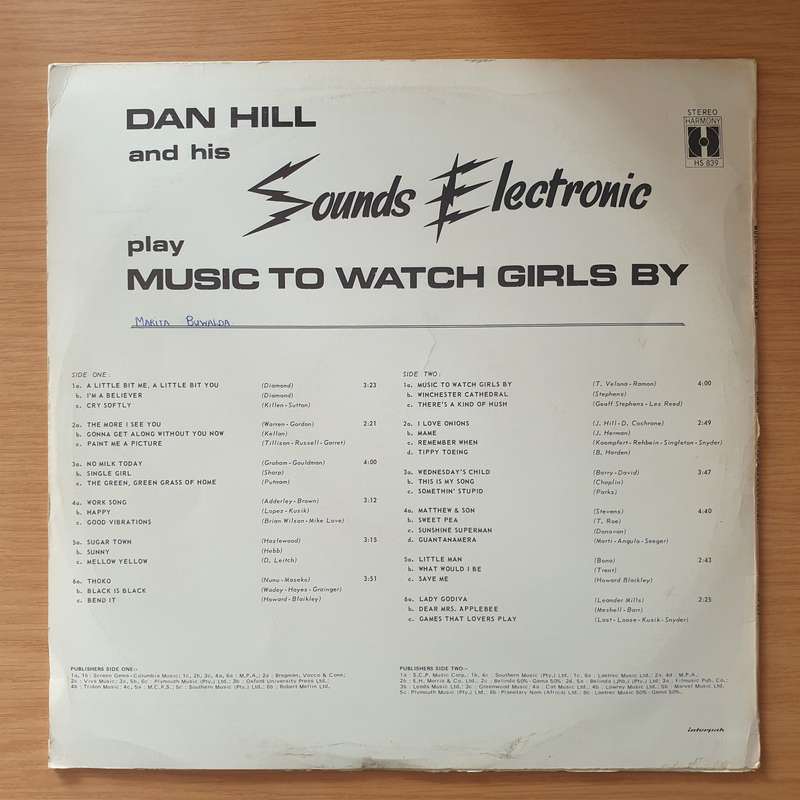 Dan Hill  Music To Watch Girls By - Vinyl LP Record - Very-Good+ Quality (VG+) (verygoodplus)