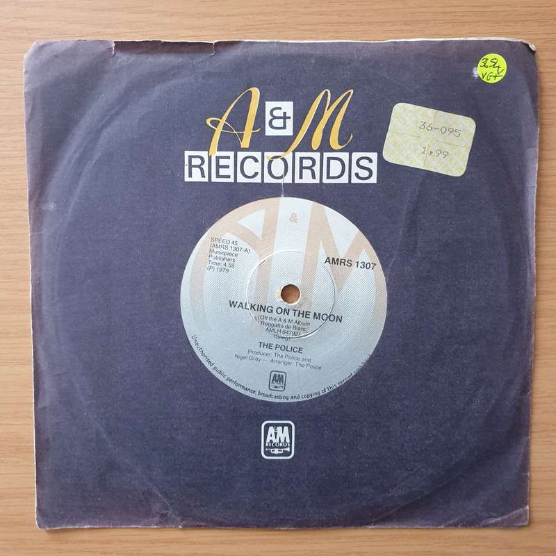 The Police  Walking On The Moon - Vinyl 7" Record - Very-Good+ Quality (VG+)