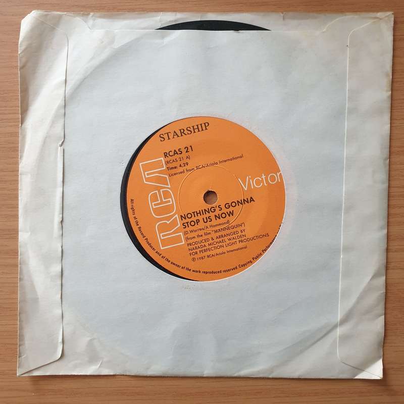 Starship  Nothing's Gonna Stop Us Now - Vinyl 7" Record - Very-Good+ Quality (VG+)