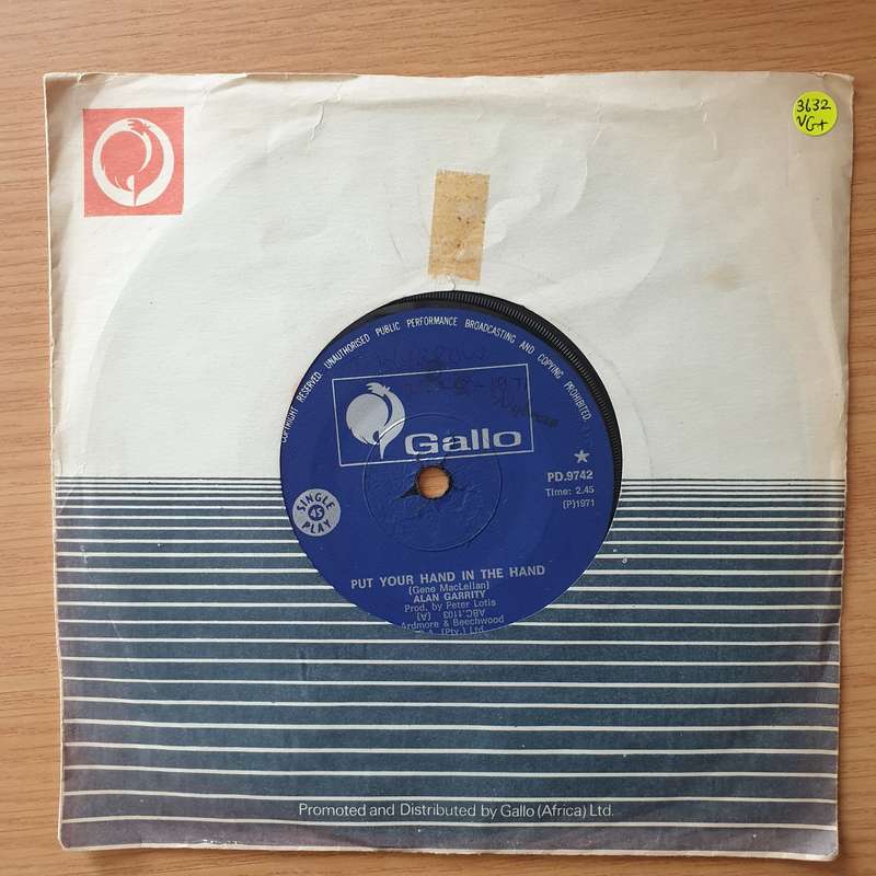 Alan Garrity  Put Your Hand In the Hand - Vinyl 7" Record - Very-Good+ Quality (VG+)