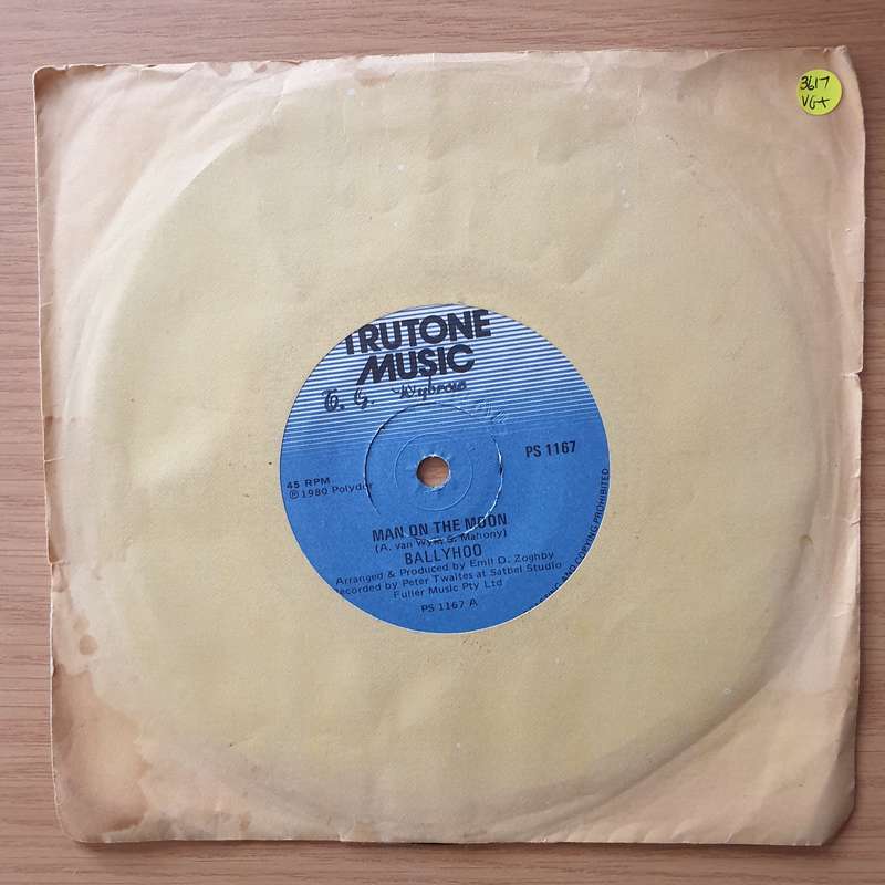 Ballyhoo  Man On The Moon - Vinyl 7" Record - Very-Good+ Quality (VG+)
