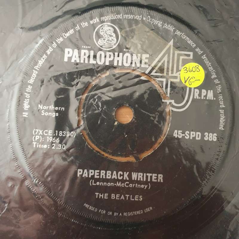 The Beatles  Paperback Writer - Vinyl 7" Record - Very-Good- Quality (VG-)