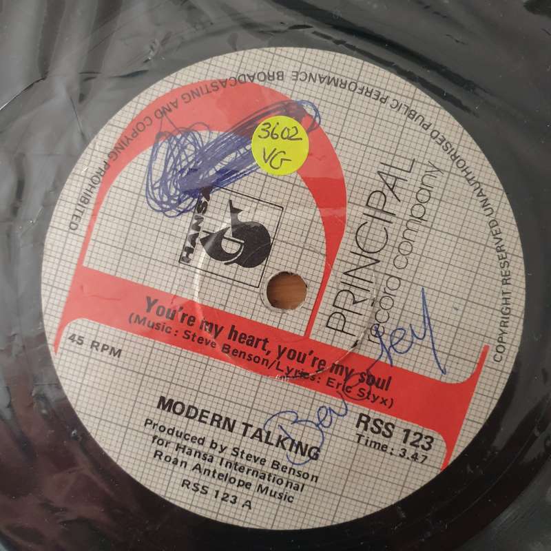 Modern Talking  You're My Heart, You're My Soul - Vinyl 7" Record - Very-Good Quality (VG)