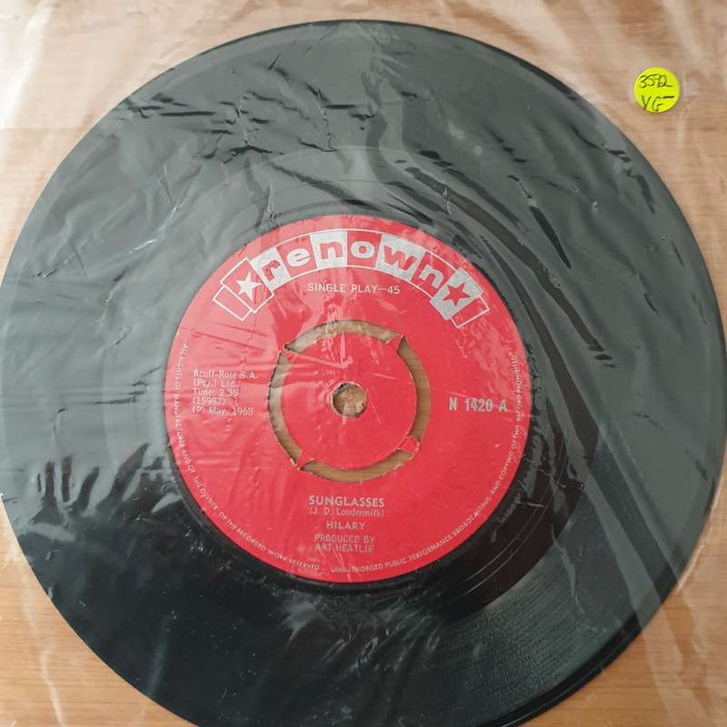 Hilary  Sunglasses - Vinyl 7" Record - Opened  - Very-Good- Quality (VG-) (verygoodminus)