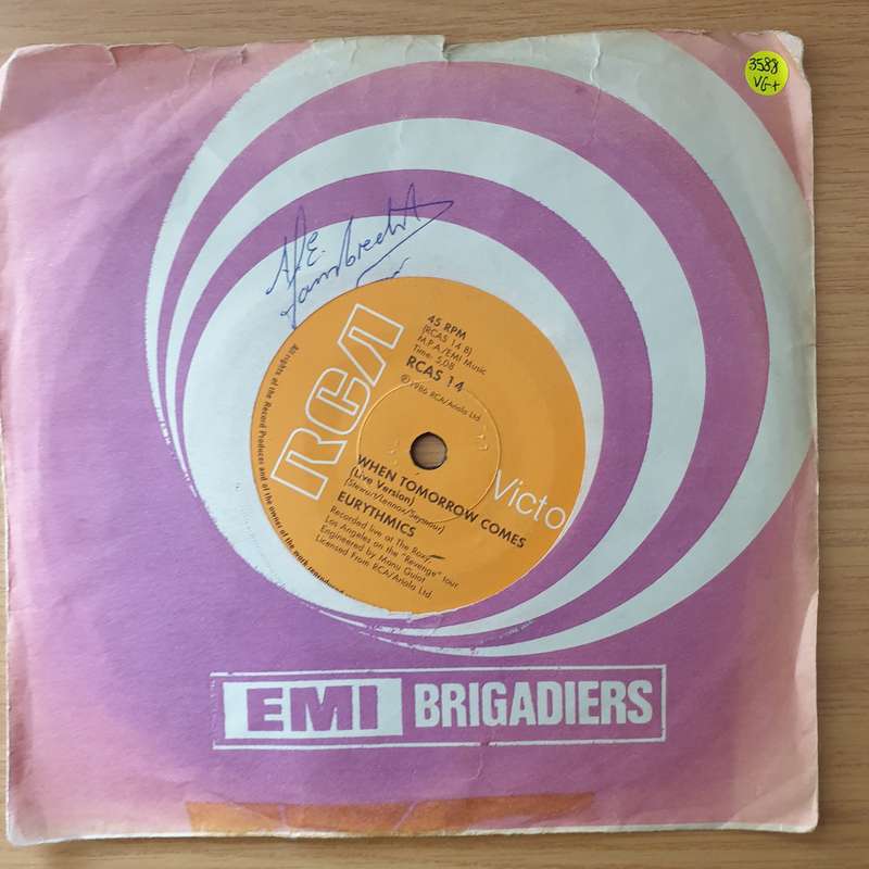 Eurythmics  When Tomorrow Comes - Vinyl 7" Record - Very-Good+ Quality (VG+) (verygoodplus)