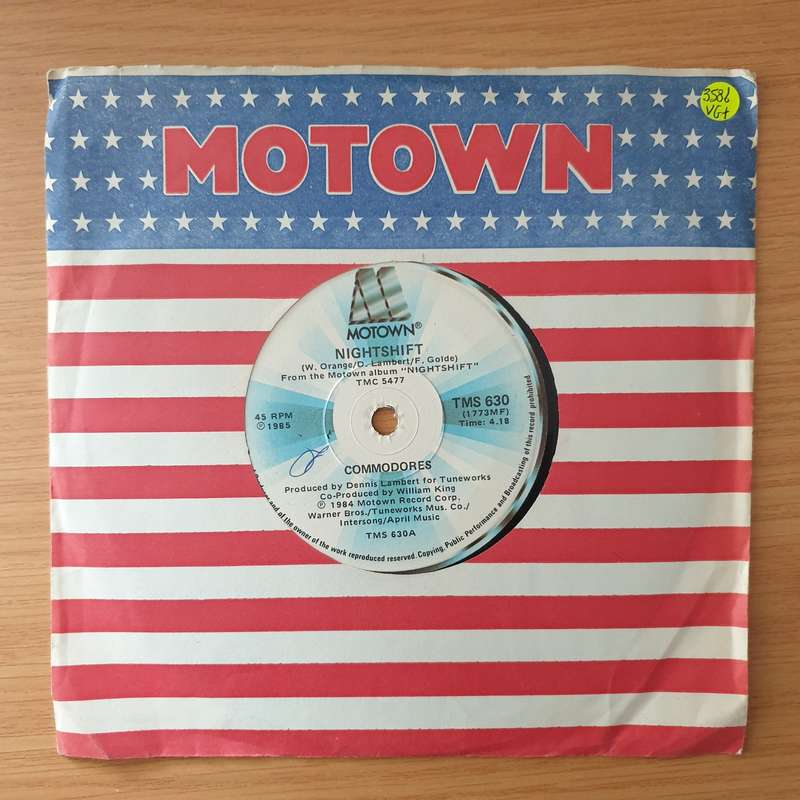 Commodores  Nightshift / I Keep Running - Vinyl 7" Record - Very-Good+ Quality (VG+)