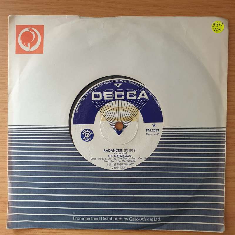 The Marmalade  Radancer - Vinyl 7" Record - Very-Good+ Quality (VG+)