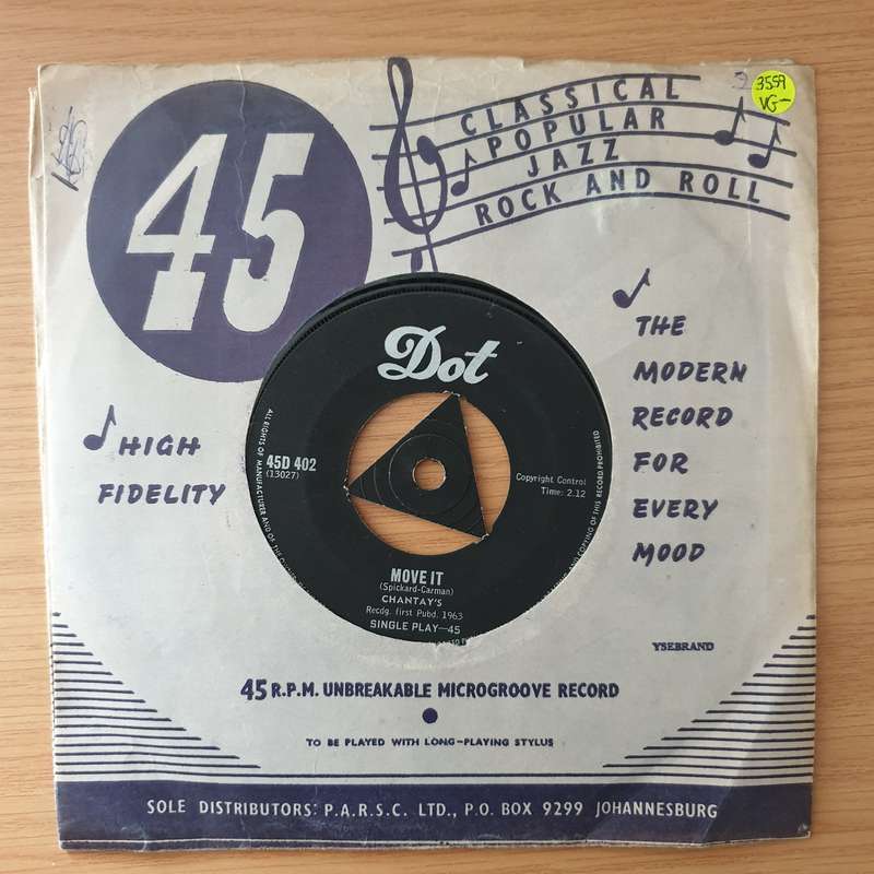 The Chantays  Pipeline - Vinyl 7" Record - Opened  - Very-Good- Quality (VG-) (verygoodminus)