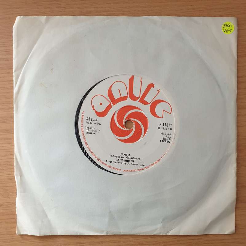 Jane Birkin & Serge Gainsbourg  Je T'aime ... Moi Non Plus - Vinyl 7" Record - Very-Good+ Qual...