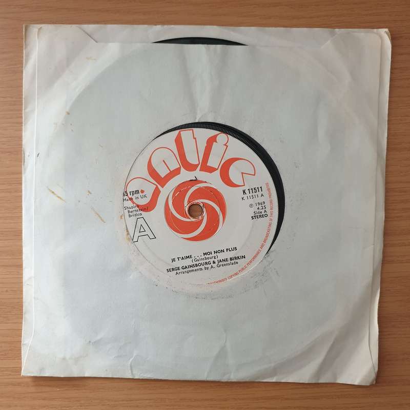Jane Birkin & Serge Gainsbourg  Je T'aime ... Moi Non Plus - Vinyl 7" Record - Very-Good+ Qual...